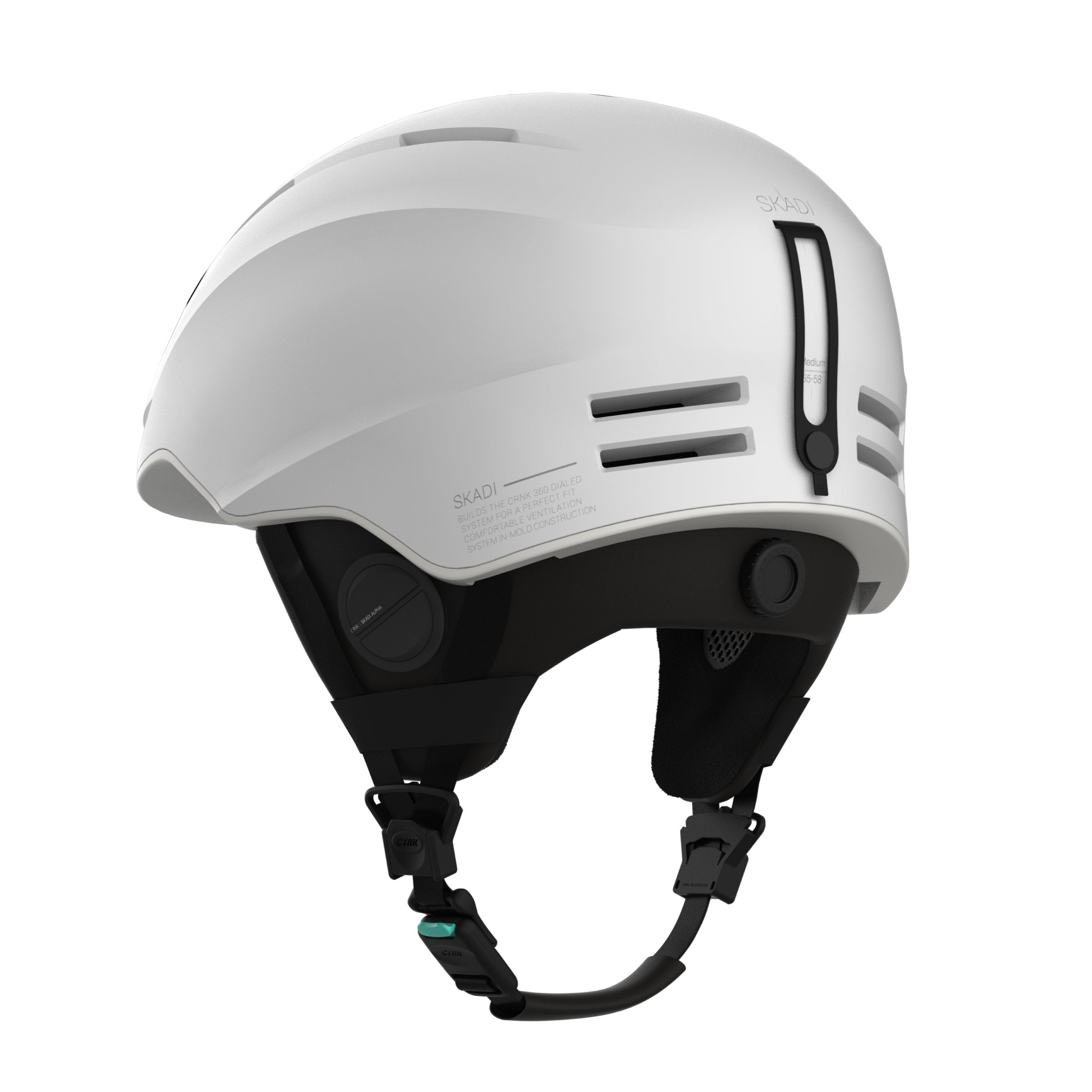 Skadi Alpha Bluetooth Ski Helmet - Unisex - With Speakers and Microphone - White